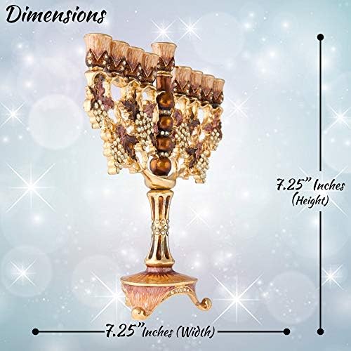 Matashi 725 Inch Tall Hand Painted Enamel Menorah
