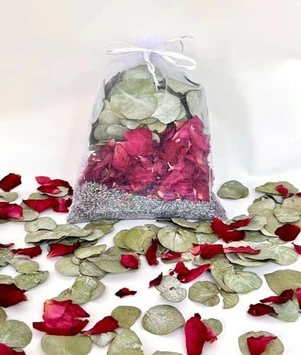 Eucalyptus Lavender Roses Bath Sachets 65g Natural Dried Herbs for Relaxation