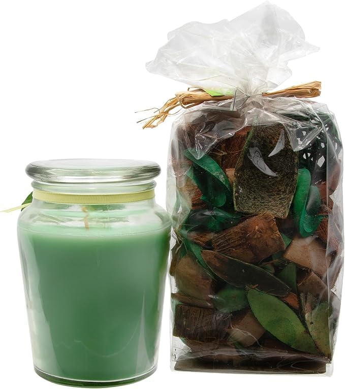 Classic Green Honey Dew Melon 18oz Candle and Potpourri Set