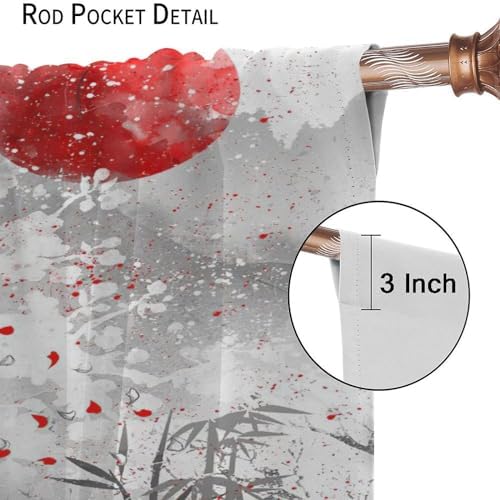 Yearn Jear Asian Japanese Geisha Girl Cherry Blossom Kimono Curtains 42x45 Inch