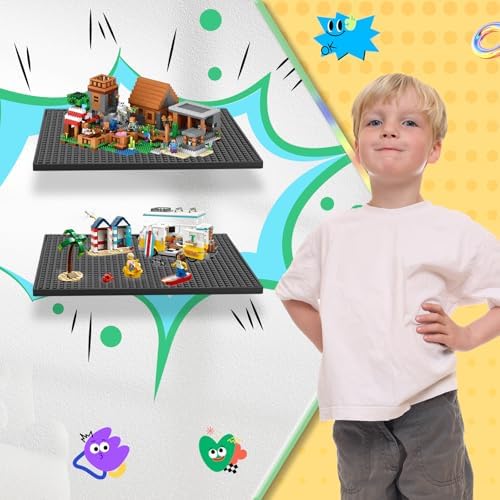 2 Pack Floating Shelves for Lego and Toy Blocks Display