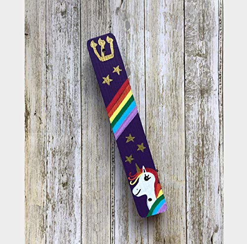 Lea Joelle Hamsa and Mezuzah Rainbow Unicorn Purple Gift