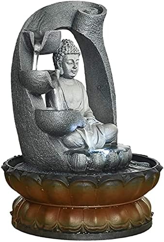 SURPRIZON 118in Buddha Tabletop Waterfall Fountain for Fengshui Meditation and Relaxing Indoor Decoration