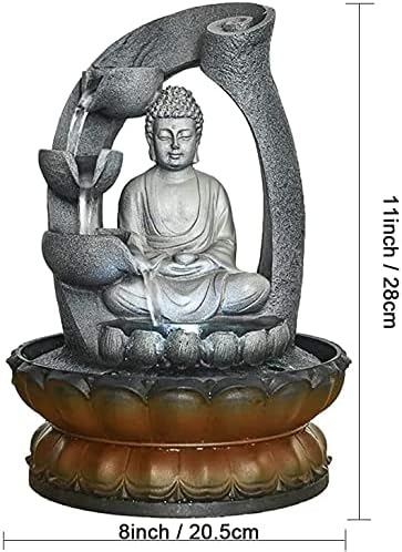 SURPRIZON 118in Buddha Tabletop Waterfall Fountain for Fengshui Meditation and Relaxing Indoor Decoration