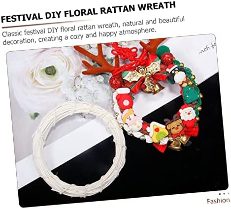 6pcs Rattan Door Hanging DIY Wreath Hanger Jute Twine Front Door Wall Decor