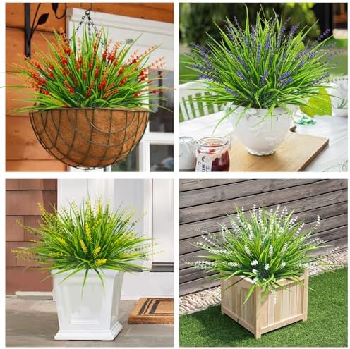 36 Pcs Artificial Plants Outdoor with UV Resistance