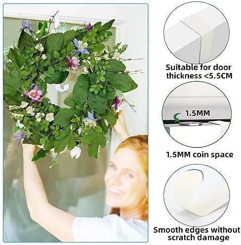 15 Inch Heavy Duty Metal Wreath Hanger 2Pcs White