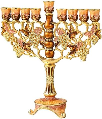 Matashi 725 Inch Tall Hand Painted Enamel Menorah