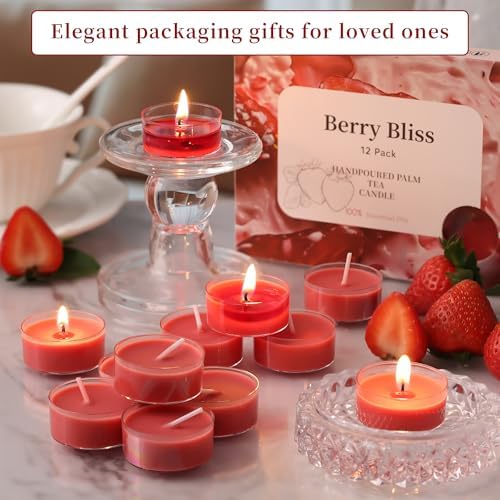 Strawberry Scented Tea Light Candles 12 Pack