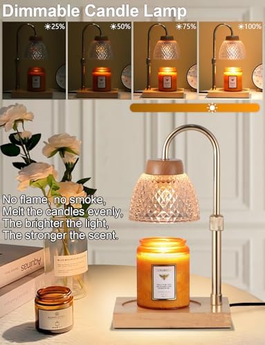 Dimmable Candle Warmer Lamp with Timer and 2 Bulbs