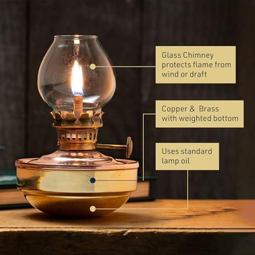 Vintage Oil Lamp - 475 Inch Nautical Brass Copper Decor