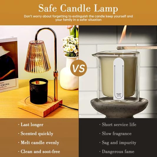 Adjustable Candle Warmer Lamp with 2 Bulbs