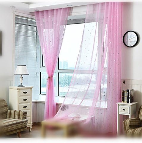 Pureaqu Kids Bedroom Curtains with Twinkle Star Print