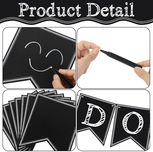 TaoBary 41 Pcs Chalkboard Pennant Banner Set for Events