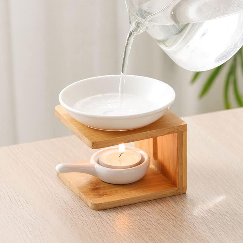Warmself Wooden Essential Oil Burner with Candle Holder