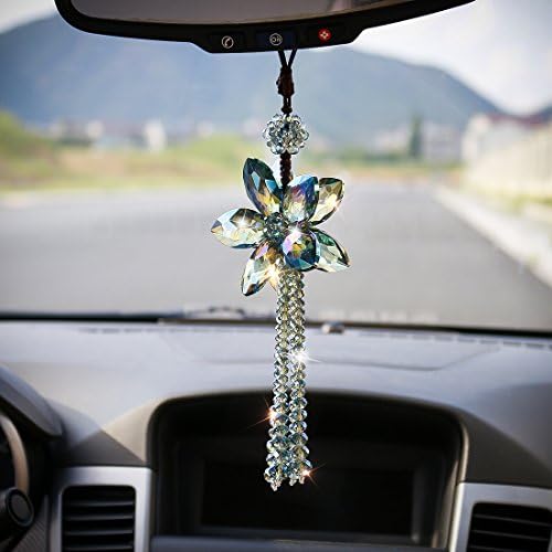 Crystal Color Flower Car Charms for Rear View Mirror