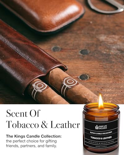 Tobacco Leather Scented Jar Candle for Men
