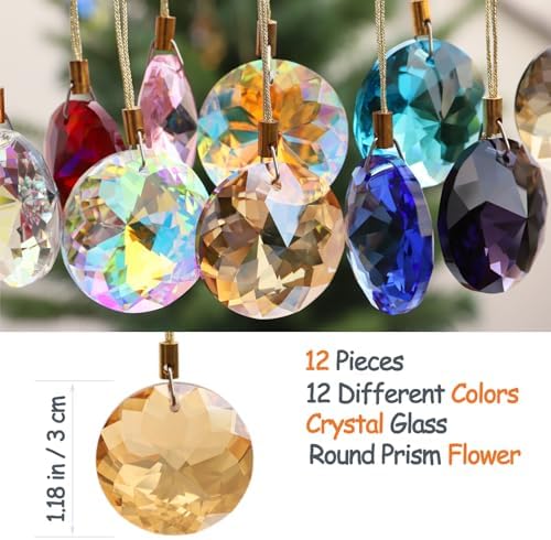 12 Pcs Crystal Glass Christmas Balls Ornaments