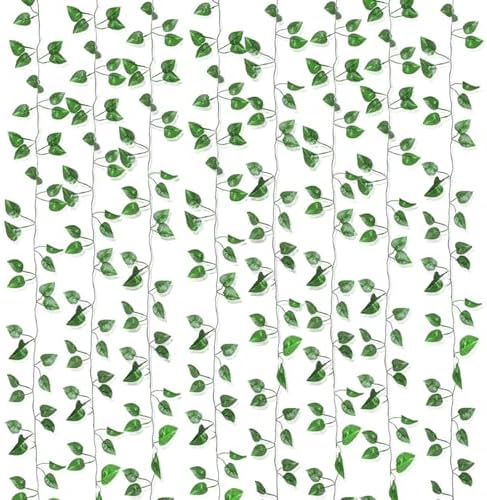 180 Feet 24 Pack Fake Greenery Hanging Garland Ivy Leaf Plants Vine Leaves Fake Flowers Foliage