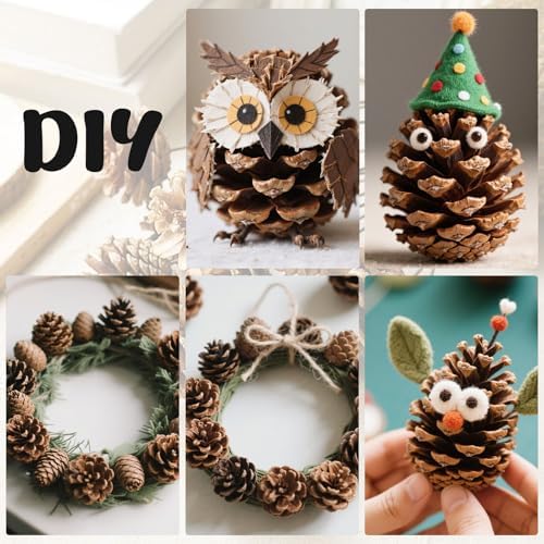 JOHOUSE 18 PCS Hanging Natural Pine Cones Garland Decor