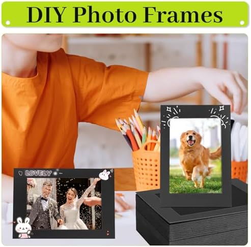 50 Pack Black Cardboard Picture Frames 4x6 Inches