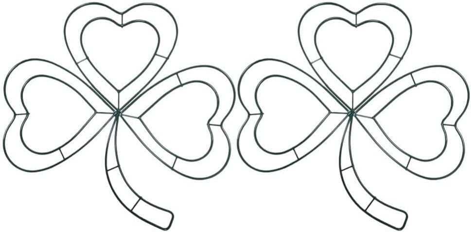 2PCS Shamrock Wreath Frame for St Patricks Day Decor