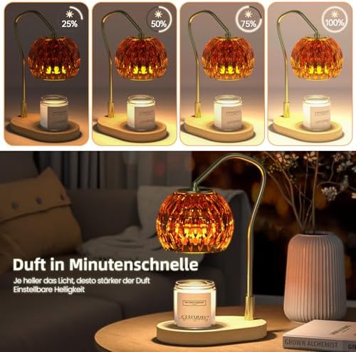 Amber Candle Warmer Lamp with Timer and Dimmer