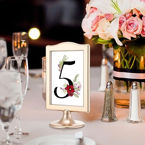 Soaoo 24 Pcs Double Sided Gold Picture Frames for Tabletop Display