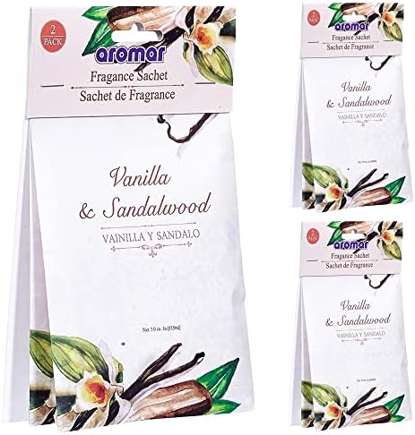 6 Pack Vanilla Sandalwood Scented Sachets for Home and Closet