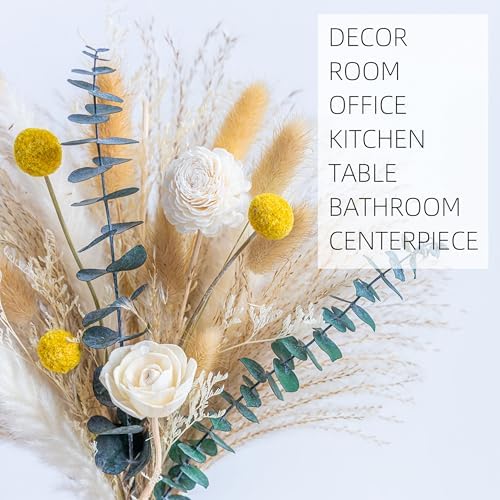Pampas Grass Decor with White Ceramic Vase