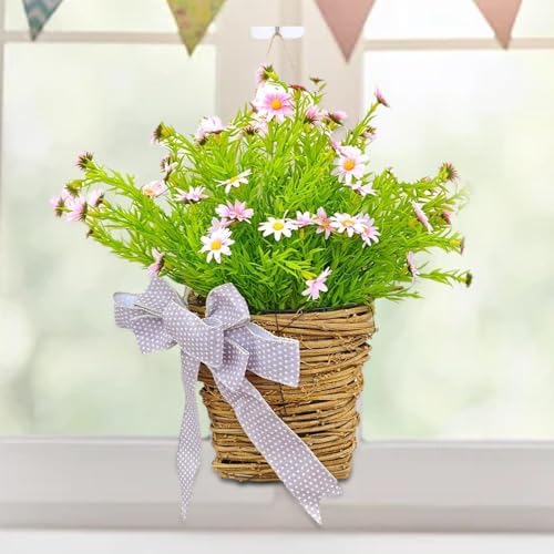 Spring Wreath Hanging Basket for Front Door Decor