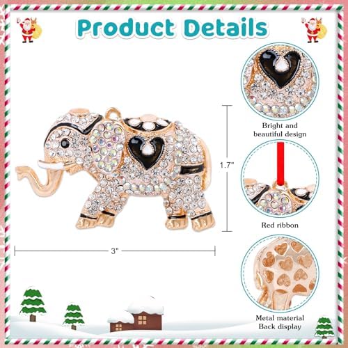 D24TIME Elephant Christmas Ornament Metal Decor