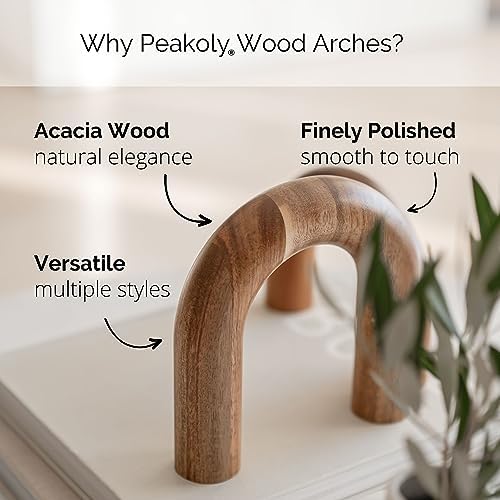 Wood Arch Bookshelf Decor - Modern Home Accent