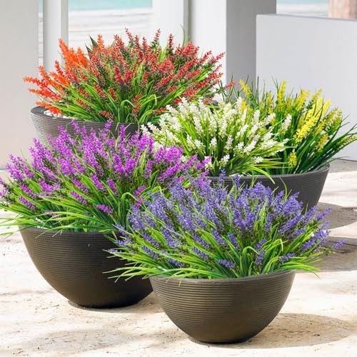 Agusbagli 48 Bundles Artificial Grass Fake Plants for Outdoor Decor