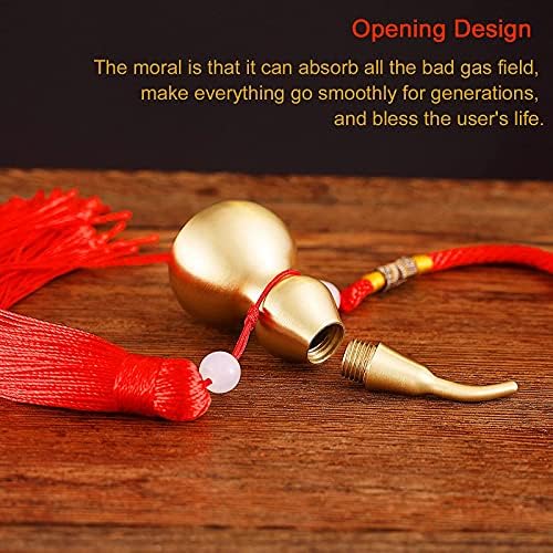 PAKUNDAS Brass Wu Lou Gourd Hanging Decoration with Tassel