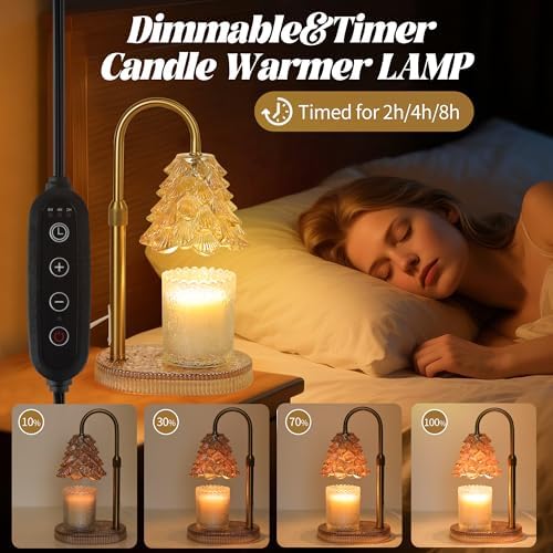 Tree-Shaped Candle Warmer Lamp with Timer and Dimmer