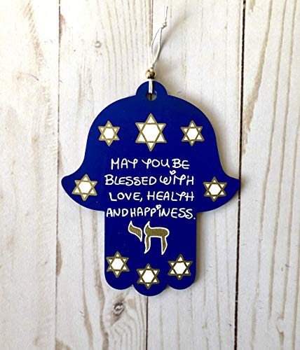 Lea Joelle Hamsa and Mezuzah Set Cobalt Blue