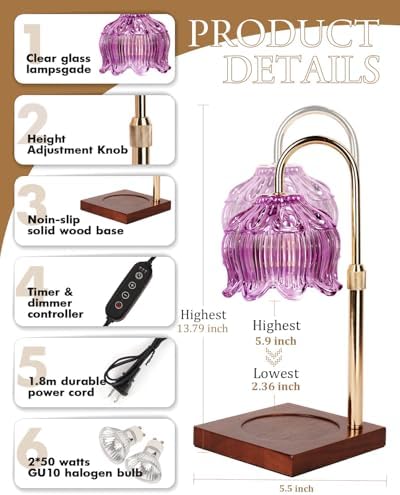 Lotus Flower Candle Lamp with Timer and Dimmer