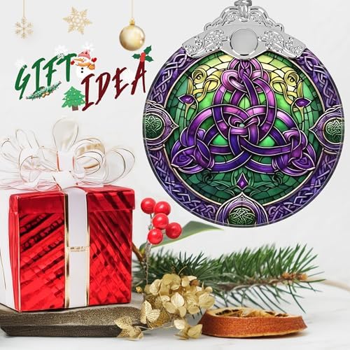 Celtic Knot Stained Glass Christmas Ornament