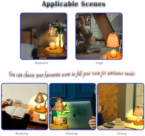 Fragrance Candle Warmer Lamp with Timer Dimmer and Adjustable Height