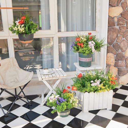 23Pcs UV Resistant Artificial Boxwood Plants for Home and Garden Decor