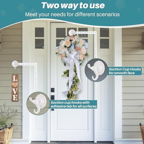 AENTGIU Wreath Suction Cup Hooks 5 Pack