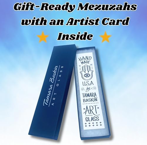 Sparkling Art Glass Mezuzah - 35 Inch Blue