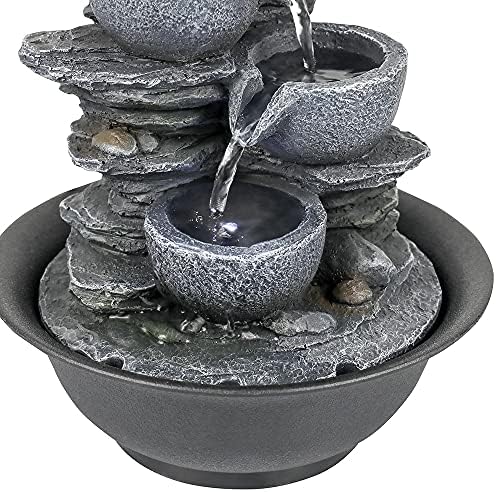 Naturefalls Indoor Tabletop Water Fountain 106 Inch 4 Tier with LED Light