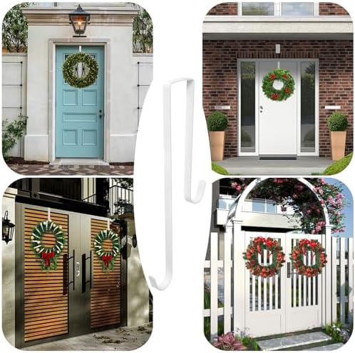 Double Side Wreath Hanger Over The Door - Large Metal Hook for Christmas