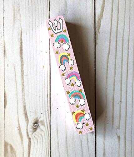 Rainbow Mezuzah Scroll Case for Jewish Baby Girl