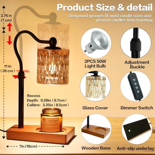 Candle Warmer Lamp With Timer and Adjustable Height