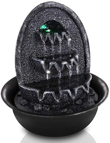 SereneLife 3-Tier Desktop Electric Fountain with LED Lighting