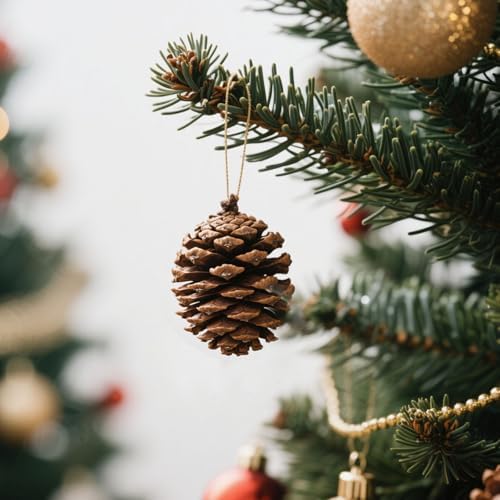 JOHOUSE 18 PCS Hanging Natural Pine Cones Garland Decor