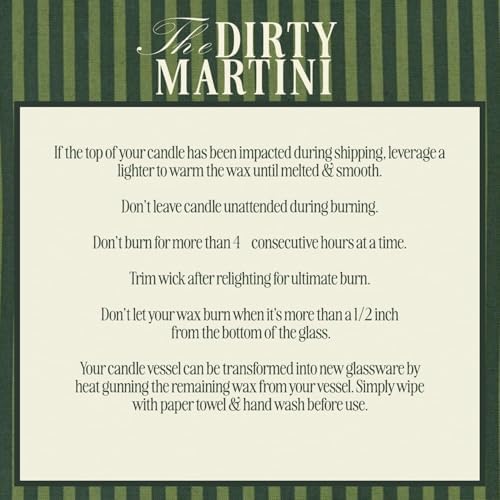 Dirty Martini Cocktail Candle 40 Hour Burn